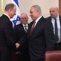 רה"מ בנימין נתניהו, ראש המל"ל בן שבת וראש המועצה הביטחונית הרוסית בפגישה בירושלים. | קובי גדעון, לע''מ
