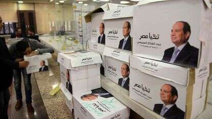 מטה הקמפיין למען א-סיסי. | AFP