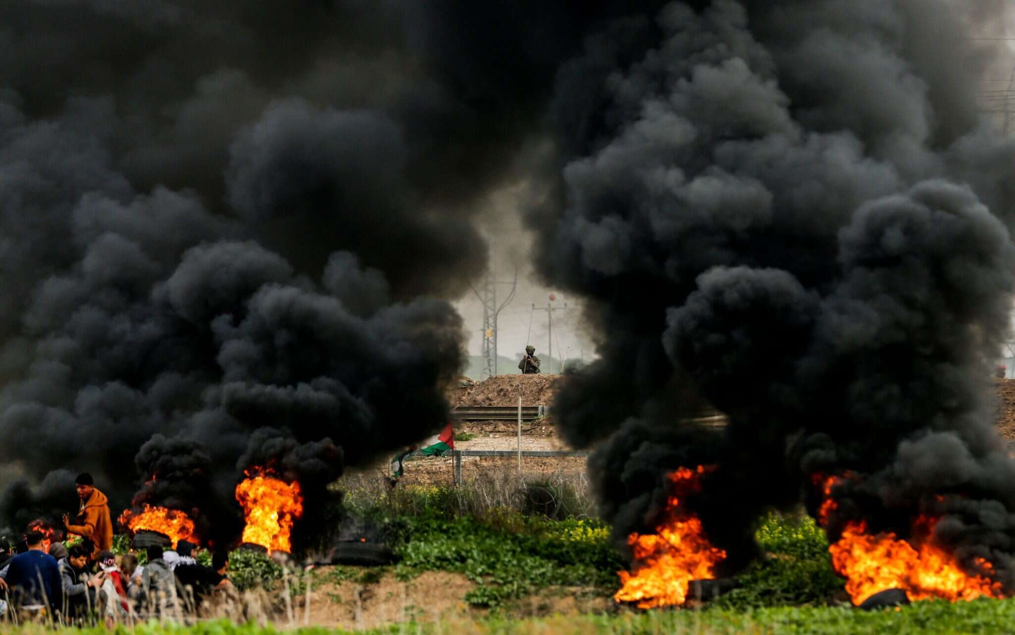הפגנות בגבול רצועת עזה. | AFP הפגנות בגבול רצועת עזה. | AFP