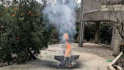 טיל שנפל באזור הגבול בין ישראל, לבנון וסוריה. | EPA