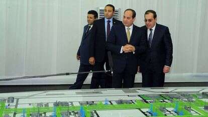 הנשיא המצרי עבד אל פתח א-סיסי בהשקת מתקני הגז הטבעי של מצרים, 2018. | AFP