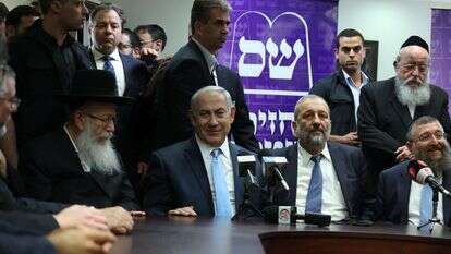 נתניהו, דרעי וליצמן. | מרים צחי