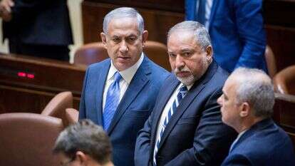 בנימין נתניהו ואביגדור ליברמן. | יונתן זינדל, פלאש90