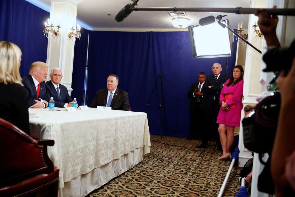 מייק פומפאו ודונלד טראמפ. | רויטרס