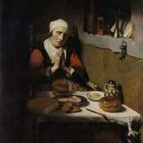 "אישה זקנה מברכת", ניקולאס מס, 1656. | שאטרסטוק