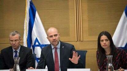 אמיר אוחנה, איילת שקד, יריב לוין בדיון על חוק הלאום. יולי 2017. | יונתן זינדל/פלאש 90