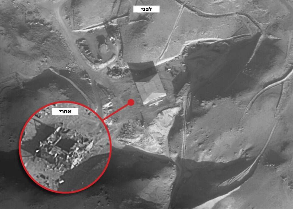 לווייני של הכור הגרעיני לפני התקיפה ואחרי שהושמד. | דובר צה"ל