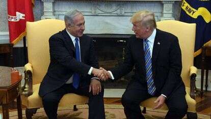 דונלד טראמפ ובנימין נתניהו. | חיים צח, לע''מ