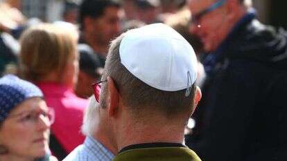 צעדת ''הכיפות'' בגרמניה בעקבות התקיפה האנטישמית בבירת המדינה ברלין. | AFP