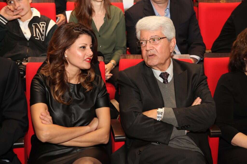 דוד לוי עם בתו, אורלי לוי-אבוקסיס. | גדעון מרקוביץ'