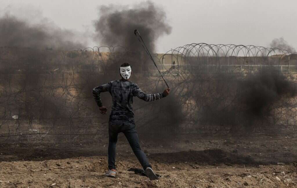 הפגנות בגבול הרצועה. | EPA