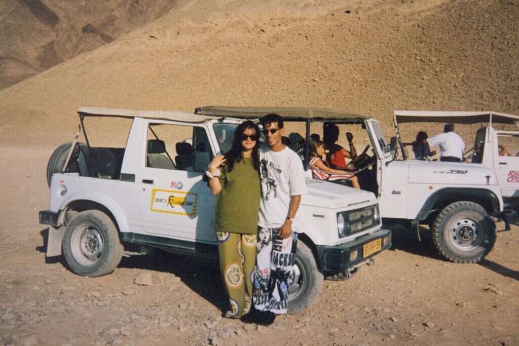 ירון ואיריס בדרך לאילת ב1991. | מתוך האוסף הפרטי