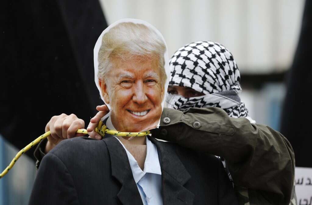 מחאה פלסטינית נגד טראמפ. | EPA