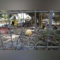 גן ילדים שנפגע מירי פצמ"רים באחד מיישובי עוטף עזה. | EPA