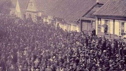 לווית הרב מוהליבר בביאליסטוק, 1898. | באדיבות הספרייה הלאומית - אוסף על שם אברהם שבדרון