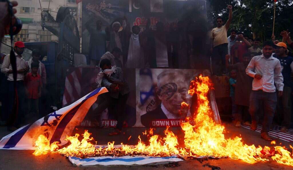 הפגנה נגד ישראל בפקיסטן. | EPA