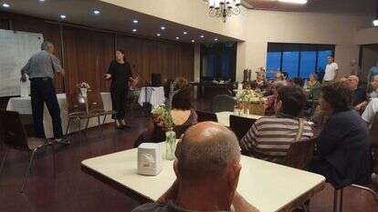 מרב מיכאלי בחדר האוכל של הקיבוץ. | ישי פרידמן