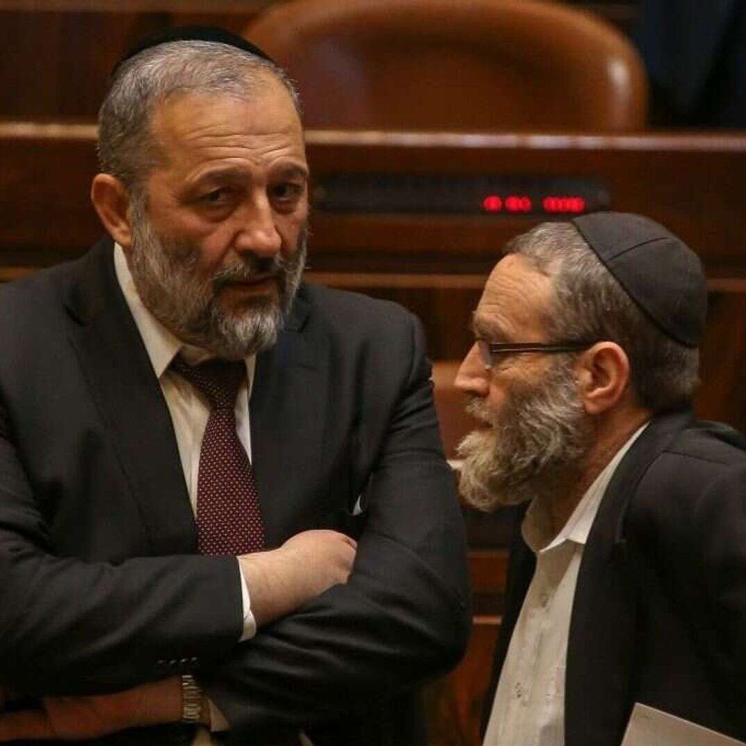 אריה דרעי ומשה גפני בדיון על חוק הגיוס. | אורן בן חקון