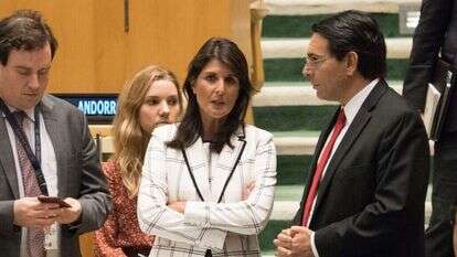 דני דנון וניקי היילי. | AFP