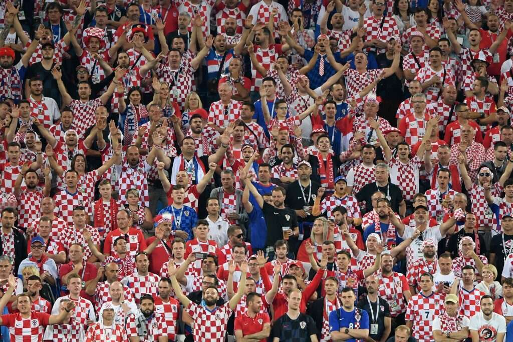 אוהדי נבחרת קרואטיה חוגגים את הניצחון על נבחרת ניגריה. היריבה הבאה - ארגנטינה. | AFP