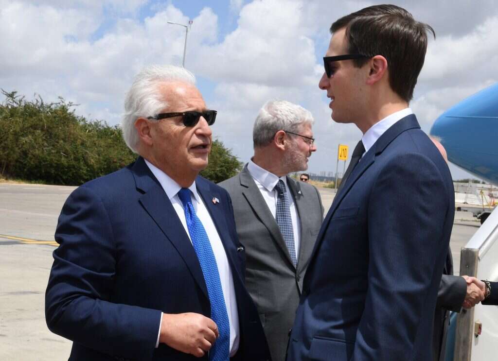 ג'ארד קושנר ודיוויד פרידמן בביקור האחרון בישראל. | EPA