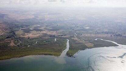 צילומי האוויר של הכינרת ממעוף הציפור. | אביר סולטן, EPA