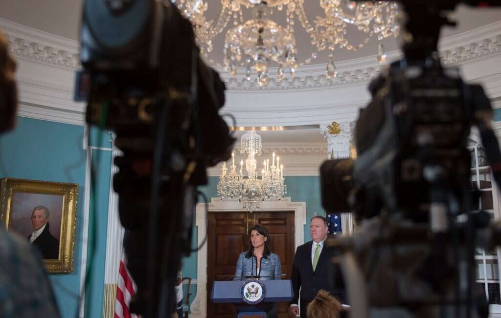 ניקי היילי ומייק פומפיאו פורשים ממעוצת זכויות האדם. | AFP