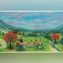 אביב בעמק, תרזה חורין־ קרגולה, אקריליק על בד, 2008. | מידד סוכוגולסקי, גלריה ג'ינא תל אביב