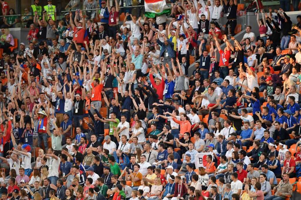 אוהדים מבצעים את גל מקסיקני במשחק בין סנגל ויפן. | AFP