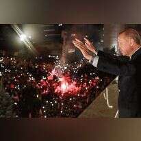 שליט טורקיה רג'פ טאיפ ארדואן חוגג ניצחון בבחירות. | AFP