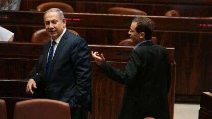 יצחק הרצוג ובנימין נתניהו. | אורן בן חקון יצחק הרצוג ובנימין נתניהו. | אורן בן חקון