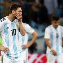 ליונל מסי ושחקני נבחרת ארגנטינה. | EPA