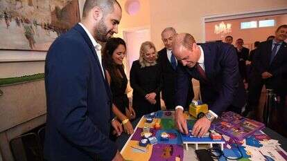 הנסיך ויליאם עם בני הזוג נתניהו. | חיים צח, לע"מ