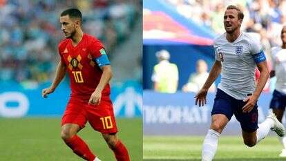 הארי קיין מאנגליה ואדן הזאר מבלגיה. | AFP