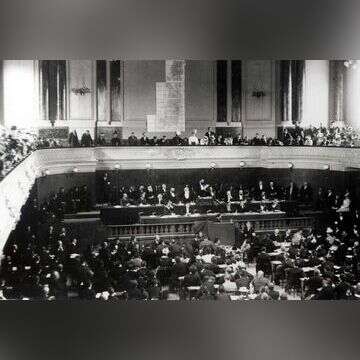 הרצל בקונגרס הציוני הראשון בבאזל, 1897. | לע"מ