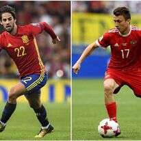 אלכסנדר גולובין מרוסיה ואיסקו מספרד. | AFP