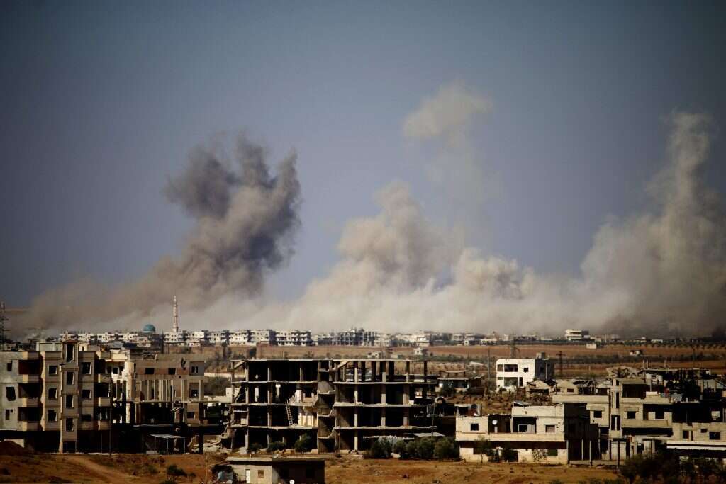 הפצצות של צבא אסד באזור דרעא שבדרום סוריה. | AFP