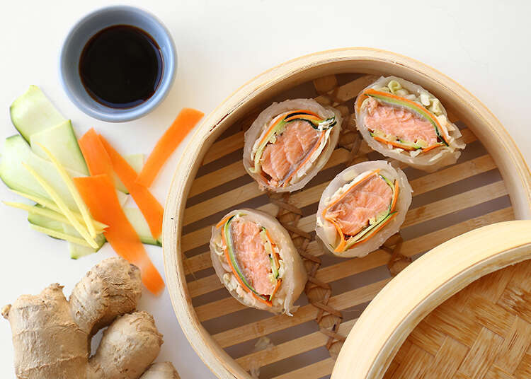 ספרינג רולס מאודים עם סלמון. | אפרת ליכטנשטט