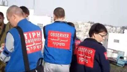 משקיפי ארגון TIPH בחברון. | מתוך יוטיוב