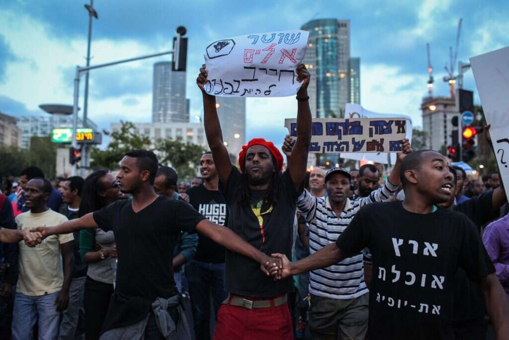 מחאת יוצאי אתיופיה, תל־אביב 2015. | אבישג שאר-ישוב