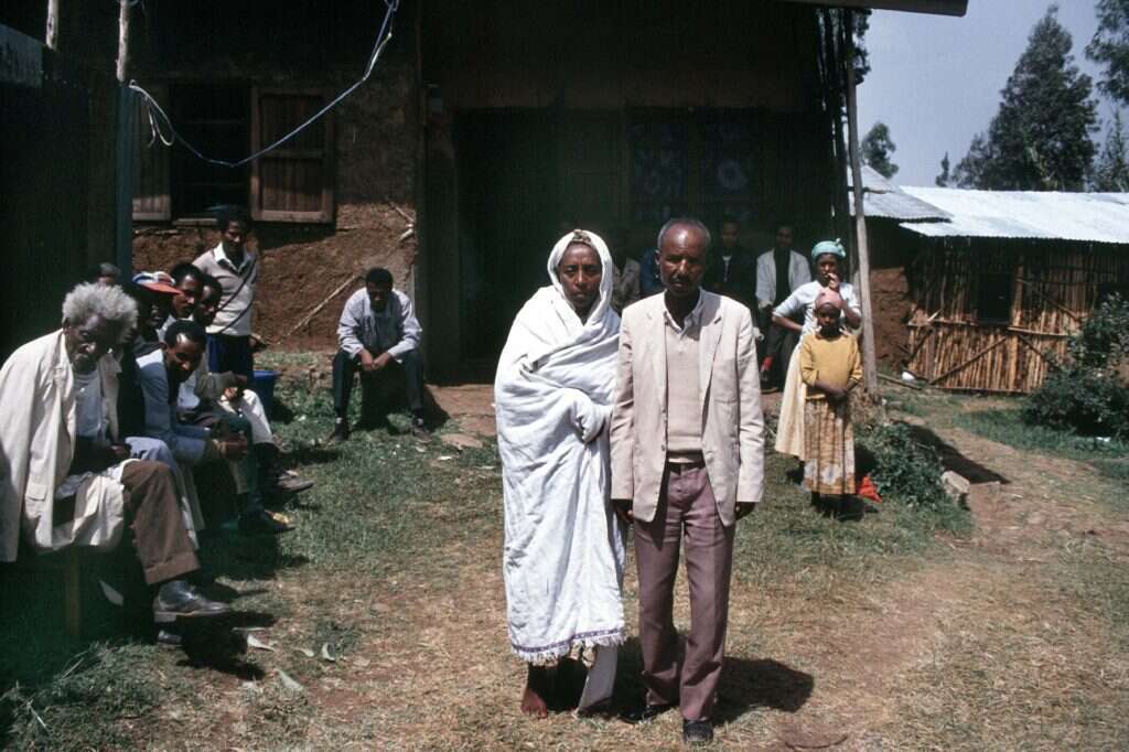 מחנה מעבר באדיס אבבה, בימי מבצע שלמה. | גטי אימג'ס
