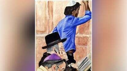 איור: קו ישיר, ג'ורג' פרויידנשטיין, צבעי מים, 2016