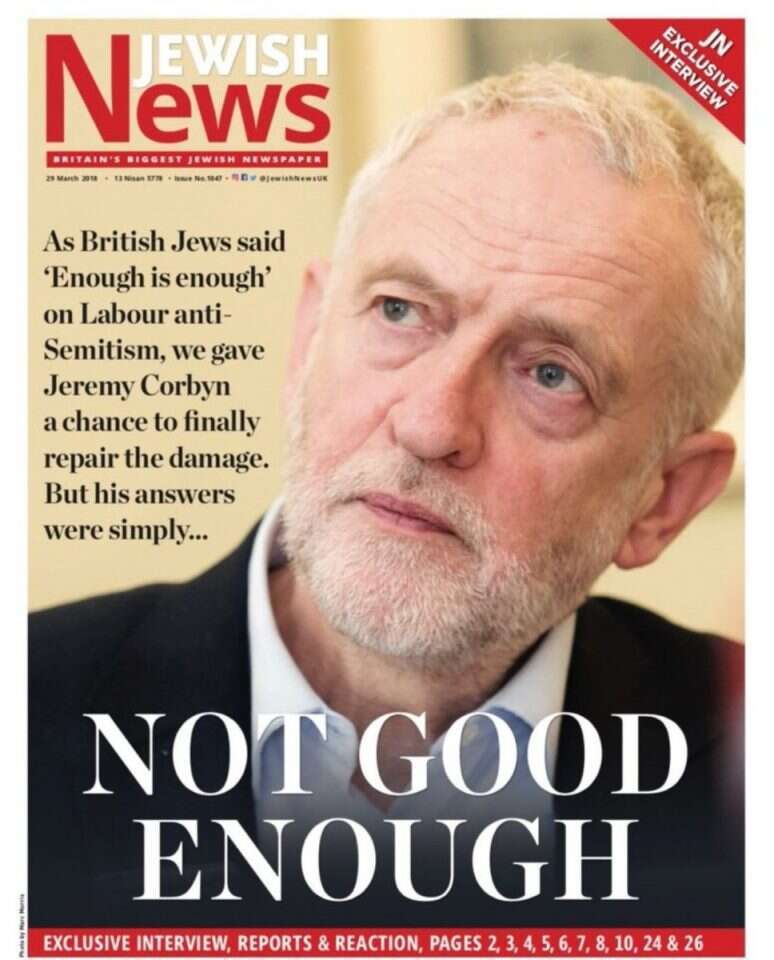 לא טוב מספיק. העיתון היהודי נגד קורבין