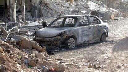 הרס בדרום סוריה לאחר הפצצות צבא אסד. | EPA