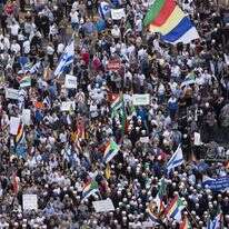 ההפגנה נגד חוק הלאום. | גטי אימג'ס