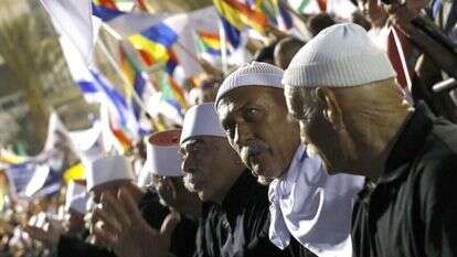 דרוזים בהפגנה נגד חוק הלאום, ארכיון. | AFP