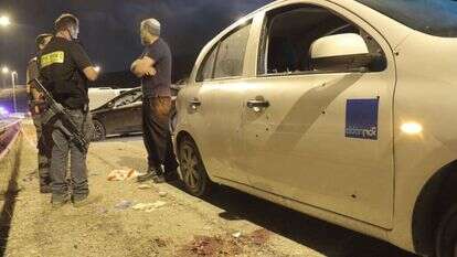 זירת הפיגוע שבו נרצח מלאכי רוזנפלד. | הלל מאיר, TPS זירת הפיגוע שבו נרצח מלאכי רוזנפלד. | הלל מאיר, TPS