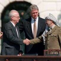 יאסר ערפאת, ביל קלינטון ויצחק רבין | AP