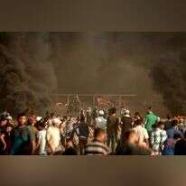 הפגנה בגדר הגבול עם רצועת עזה. | AFP