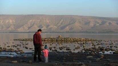 האי שנחשף בכנרת. | גיל אליהו, ג'יני